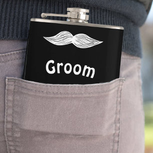 Petaca Groom Mustache Hipster Boda