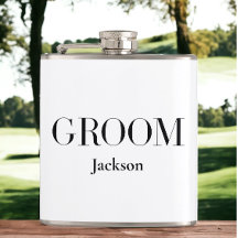 Groom Personalizado Blanco Negro Moderno Simple