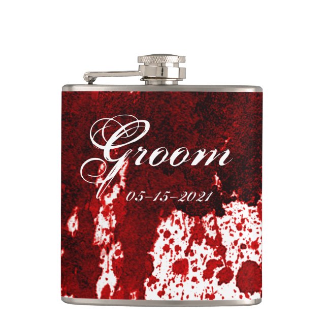 Petaca Groom Whiskey Flask Splatter Vampire Gótica (Anverso)