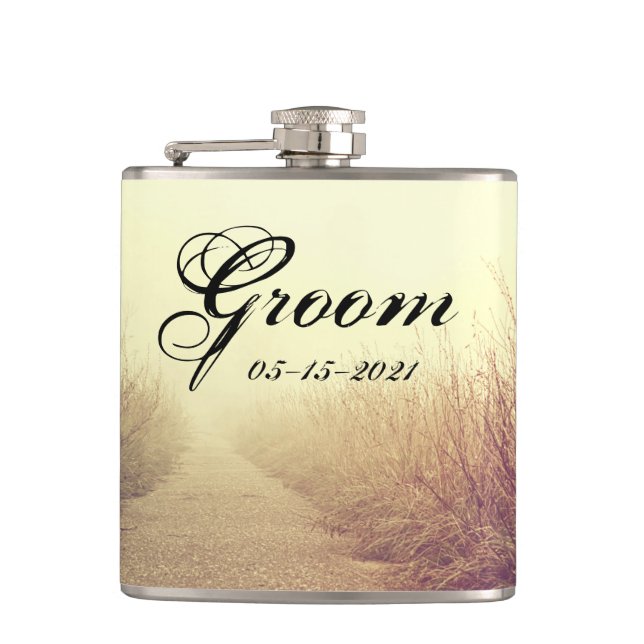 Petaca Groom Whiskey Flask Sunrise Pathway Walkway Path S (Anverso)