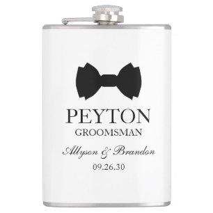 Petaca Groomsman Black Bow Tie