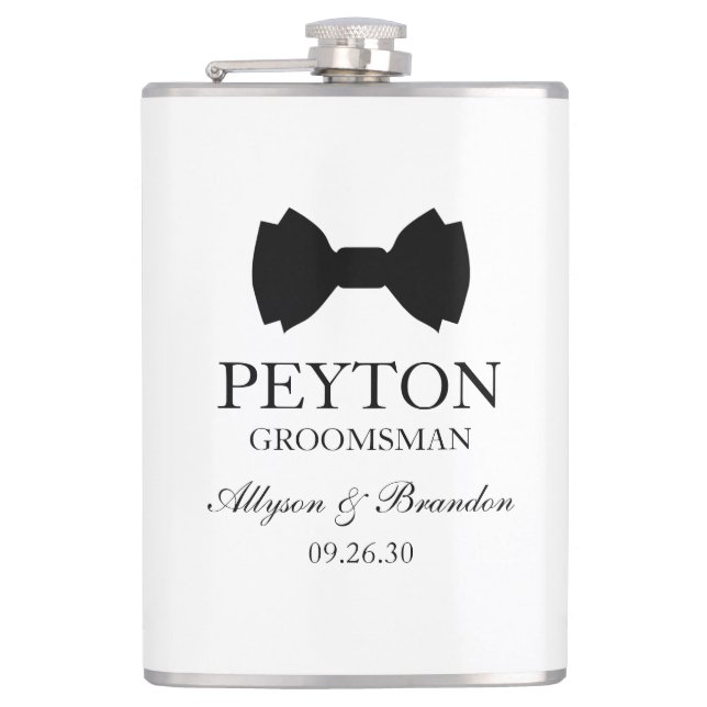 Petaca Groomsman Black Bow Tie (Anverso)