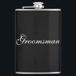 Petaca Groomsman Flask<br><div class="desc">El matamoscas se muestra en blanco y negro. Personalizar este artículo o compra tal cual.</div>