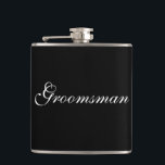 Petaca Groomsman Flask<br><div class="desc">El matamoscas se muestra en blanco y negro. Personalizar este artículo o compra tal cual.</div>