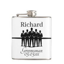 Groomsman Name Date Suit Silhouette Wedding Party