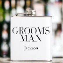 Groomsman Personalizado Blanco Negro Moderno Simpl