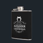 Petaca Groomsman Tuxedo Tie Black<br><div class="desc">Boda Groomsman Tuxedo Tie Black Flask</div>