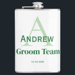 Petaca groomsmen de equipo simple y personalizado en mono<br><div class="desc">diseño</div>