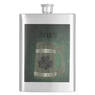 Petaca Grunge beer mug Irish afortunado shamrock personal