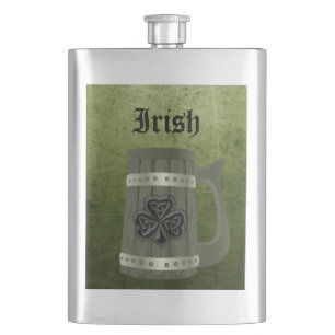 Petaca Grunge beer mug Irish afortunado shamrock personal