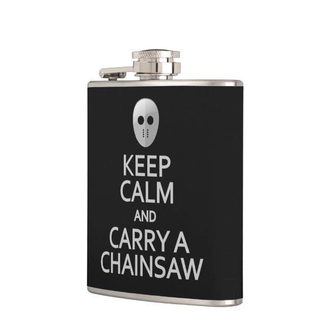 Petaca Guarde la calma y lleve un frasco del (Izquierda)