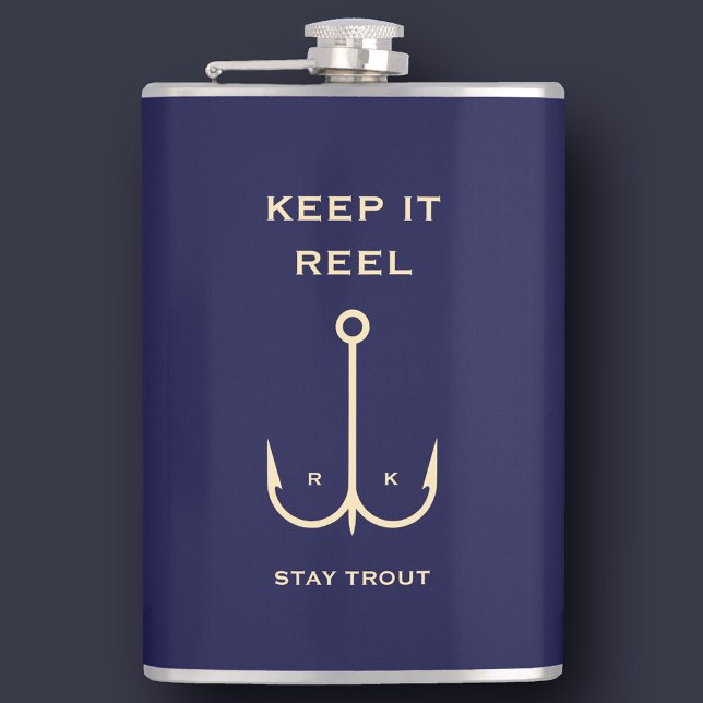 PETACA GUAY MANTIENE EL AZUL DE LA NAVY DEL PADRE REEL (COOL KEEP IT REEL FISHING FATHER'S DAY NAVY BLUE FLASK
)