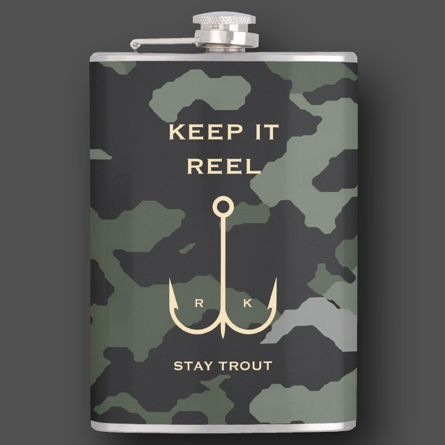 PETACA GUAY MANTIENE EL CAMO DEL DÍA DEL PADRE REEL (COOL KEEP IT REEL FISHING FATHER'S DAY CAMO FLASK
)
