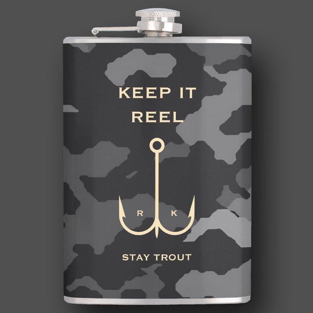 PETACA GUAY MANTIENE EL CAMO DEL DÍA DEL PADRE REEL (COOL KEEP IT REEL FISHING FATHER'S DAY CAMO FLASK
)