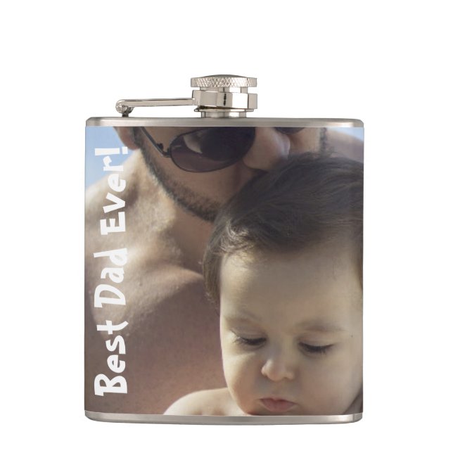 Petaca Guay Mejor Papá Nunca Foto Vinyl Envuelto (Anverso)