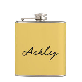 Petaca Guión dorado simple personalizado