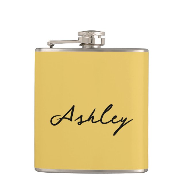 Petaca Guión dorado simple personalizado (Anverso)