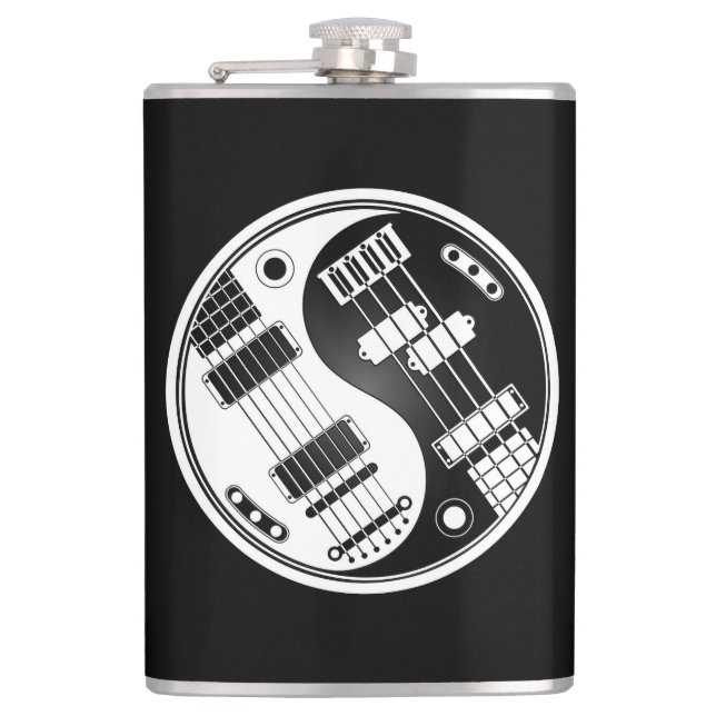 Petaca Guitarra blanca y negra y Yin bajo Yang (Anverso)
