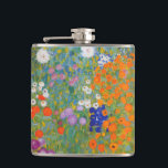 Petaca Gustav Klimt Flor Jardín Naturaleza<br><div class="desc">Un bonito cuadro del jardín,  un cuadro clásico de Gustav Klimt,  llamado Cottage Garden,  o Bauergarten,  1907,  que se encuentra cerca de un jardín de flores,  un cuadro de flores de colores.</div>