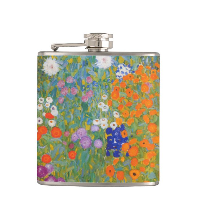 Petaca Gustav Klimt Flor Jardín Naturaleza (Anverso)