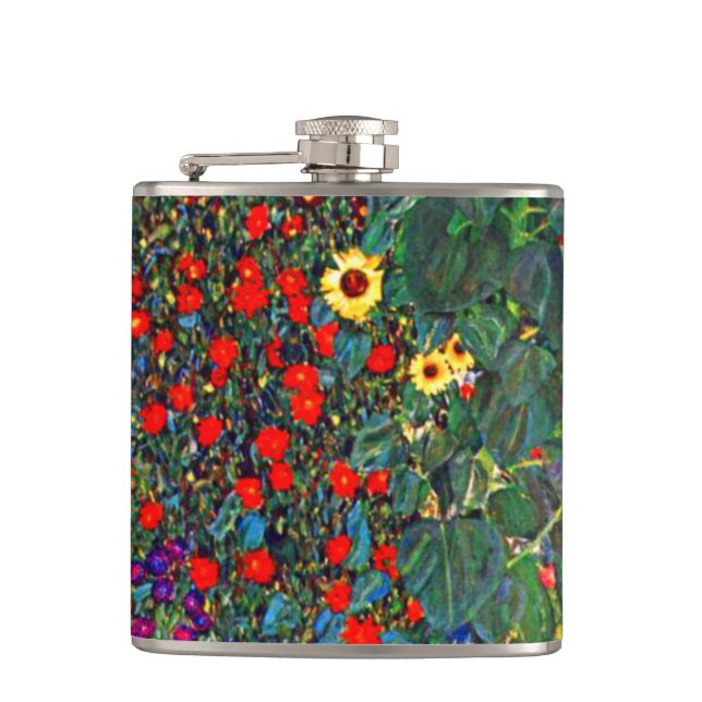 Petaca Gustav Klimt Flower Garden (Anverso)