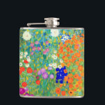 Petaca Gustav Klimt Flower Garden<br><div class="desc">Envase con pintura al óleo del jardín de flores de Gustav Klimt (1906). Un bonito jardín de flores moradas,  rojas,  blancas,  azules y naranjas. Un gran regalo para los amantes del arte Art Nouveau y austriaco.</div>