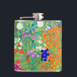 Petaca Gustav Klimt Flower Garden<br><div class="desc">Envase con pintura al óleo del jardín de flores de Gustav Klimt (1906). Un bonito jardín de flores moradas,  rojas,  blancas,  azules y naranjas. Un gran regalo para los amantes del arte Art Nouveau y austriaco.</div>