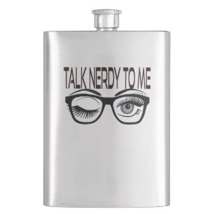 Petaca Hablar Nerdy A Mí Gafas Geek Wingeo Ojo Púrpura