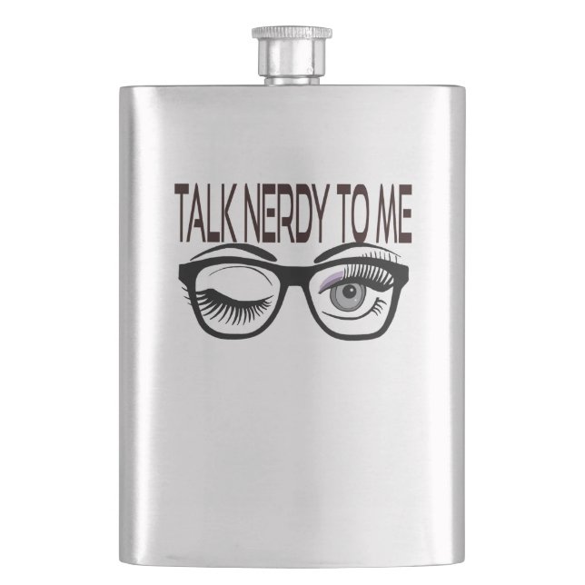Petaca Hablar Nerdy A Mí Gafas Geek Wingeo Ojo Púrpura (Anverso)