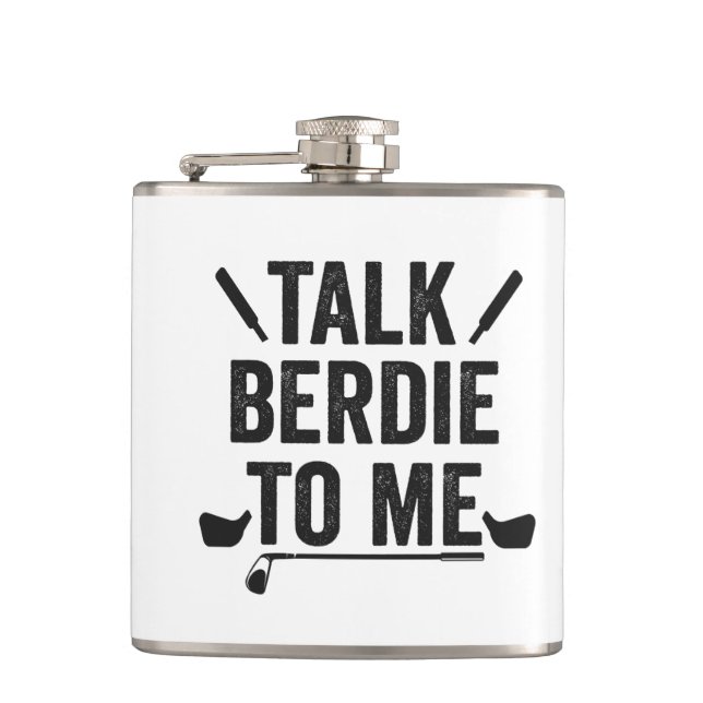 Petaca Hable Birdie conmigo... Divertido golfer Dad Golfi (Anverso)