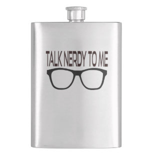 Petaca Hable Nerdy conmigo con Black Geek Glasses