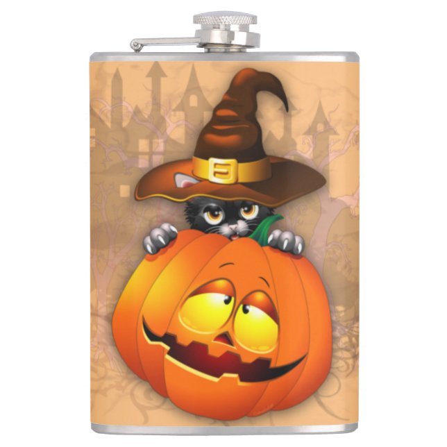 Petaca Halloween Curte Kitty Witch and Pumpkin Friend (Anverso)