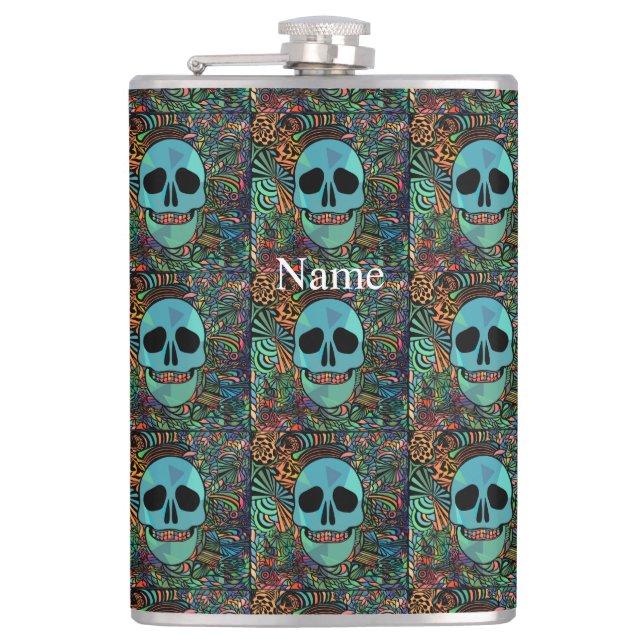 Petaca Halloween Hippie Skull Thunder_Cove (Anverso)