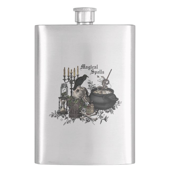 Petaca Halloween vanguardista y moderno bajo el fuego (Anverso)