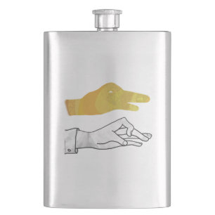 Petaca Hand Silhouette Duck Amarillo