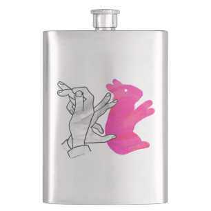 Petaca Hand Silhouette Rabbit Pink