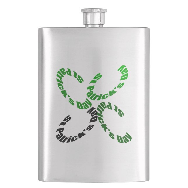 Petaca Happy St Patrick 4-leaf Clover Flask (Anverso)