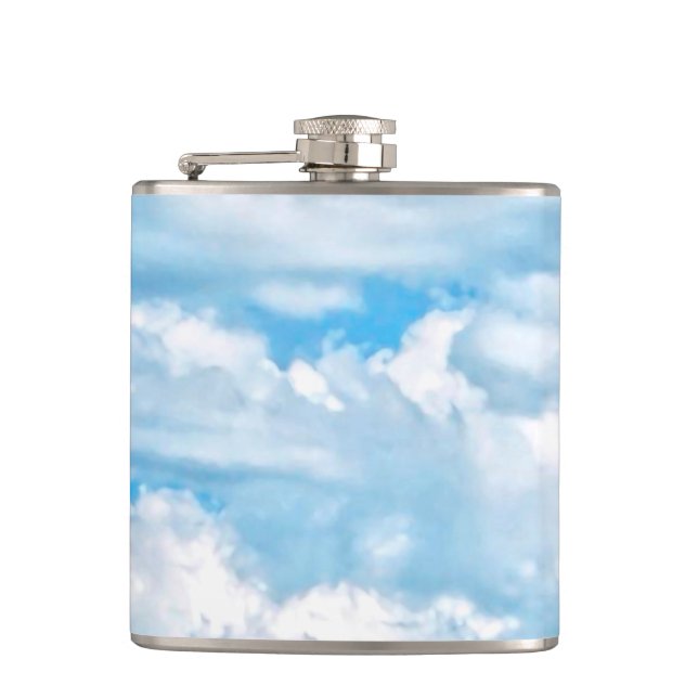 Petaca Happy Sunny Clouds Light Blue Sky Background (Anverso)