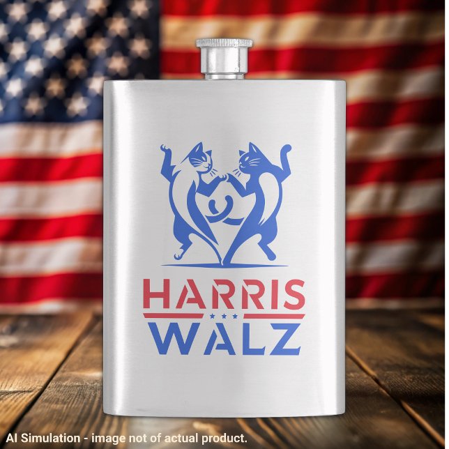 Petaca Harris Walz - Bailando Cats Classic Acero inoxidab (Subido por el creador)