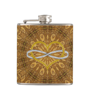 Petaca Heart Infinity Gold Silver