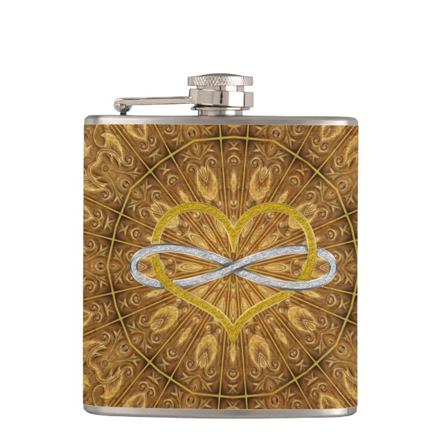 Petaca Heart Infinity Gold Silver (Anverso)