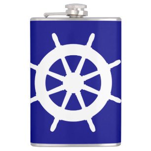 Petaca Helgo De Decoración Azul Y Blanco De La Marina