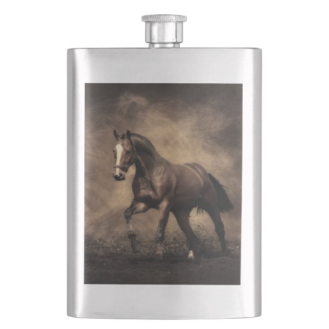 Petaca Hermosa almohada de caballo marrón (Anverso)