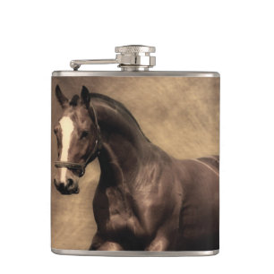 Petaca Hermosa almohada de caballo marrón