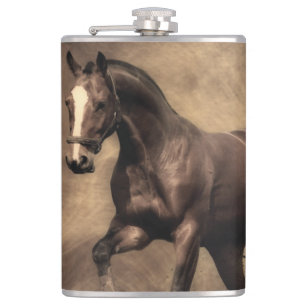 Petaca Hermosa almohada de caballo marrón