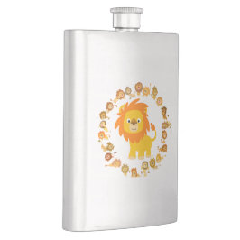 Petaca Hermosa Flask Clásica de Mandala de León de Dibujo