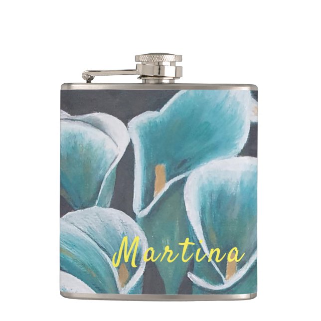 Petaca Hermosa Flor Personalizada (Anverso)