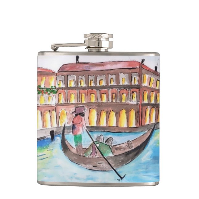 Petaca Hermosa venecia pintada a mano (Anverso)