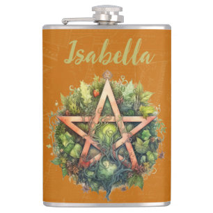 Petaca Hermoso bosque Pagan Pentagram