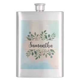 Petaca Hermoso nombre de Personalizable verde deja arcoir